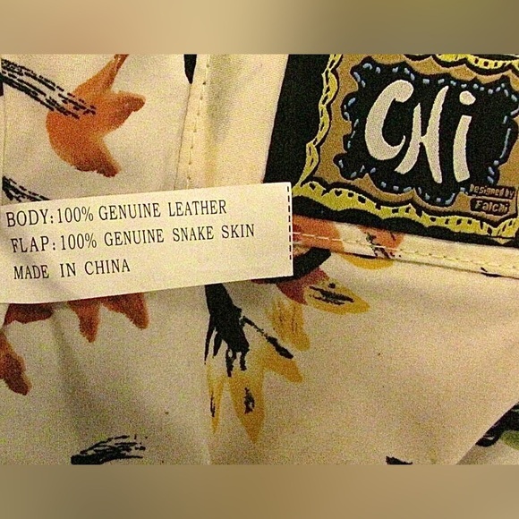 CHI BY CARLOS FALCHI Genuine Leather Snakeskin Silver Hobo Satchel $400 VINTAGE - Picture 4 of 5